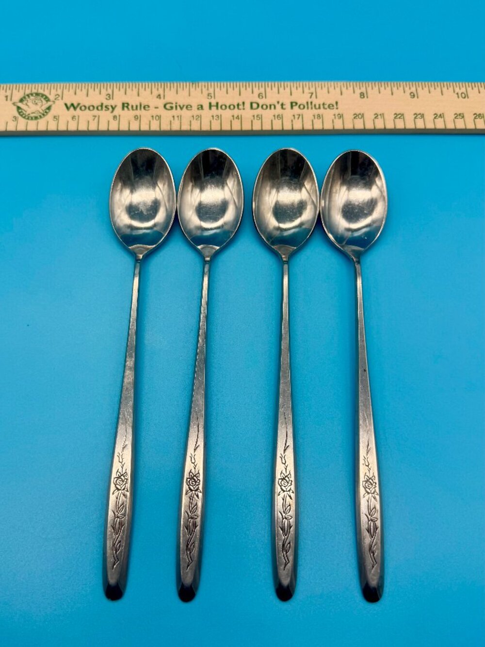 Stanley Roberts Strato Rose Place Table Spoons 7.5" Stainless Japan Set of 4